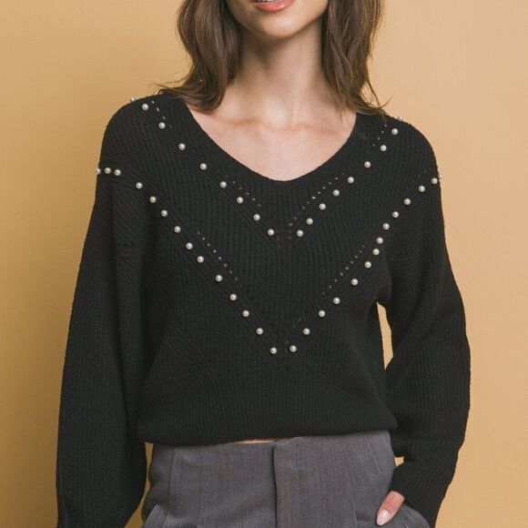 Black Fall Pearl Sweater - Picture 5 of 5